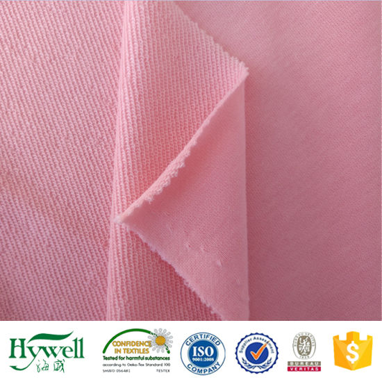 Tissu Maille éponge rose français avec boucle pour veste