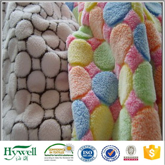 Tissu polaire corail tricoté avec impression