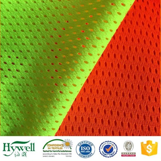 Tissu en maille polyester pour gilets de sécurité haute visibilité